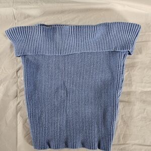 Princess Polly Light Blue Ribbed Knit Tube Top